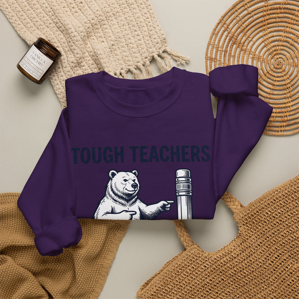 Bear Pen Sweatshirt Teachers Wildlife Gift Women Sketch Sweatshirt Pen Holder Sweatshirt Educator Enthusiast Drawing Illustration Retro Classroom Sweatshirt
