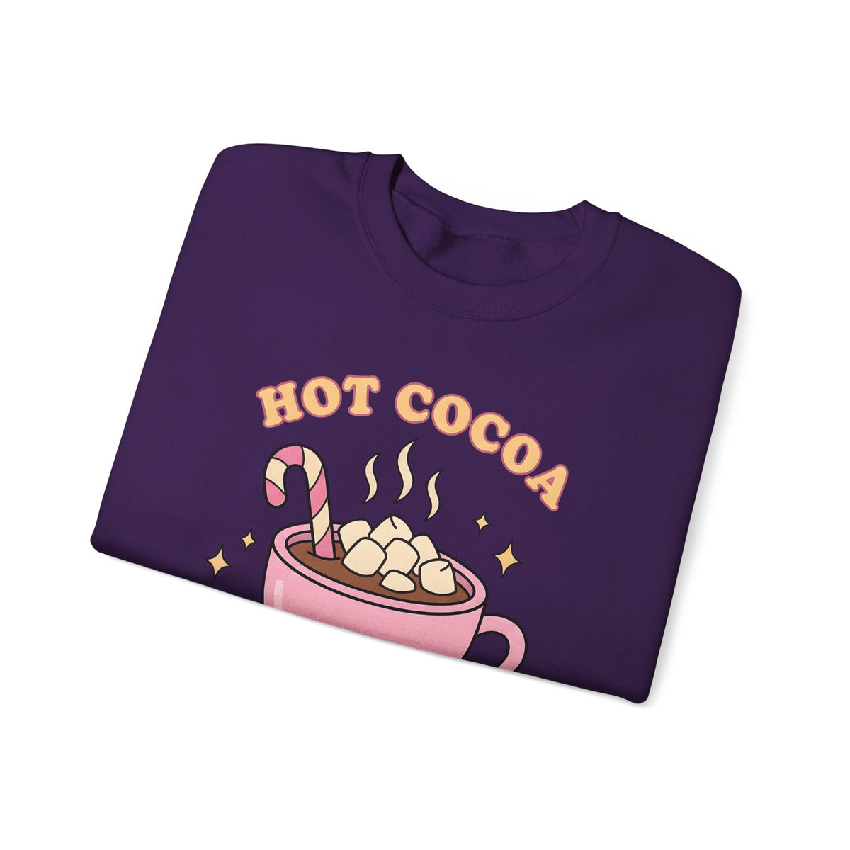 Hot Chocolate Cup Cocoa Winter Gift Line Mug Chocolate Fan Drawing Nostalgic White Marshmallows Sweatshirt