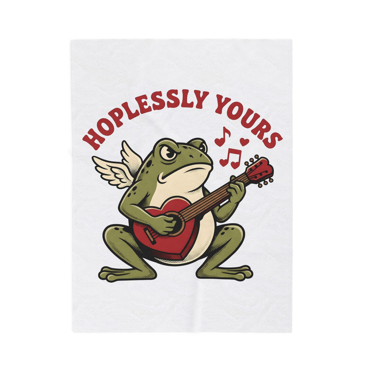 Wings Frog Guitar Blanket St. Valentine's Day Pets Gift Women Sketch Blanket Guitarist Blanket Valentine Fan Doodle Blanket Animal Graphic Old