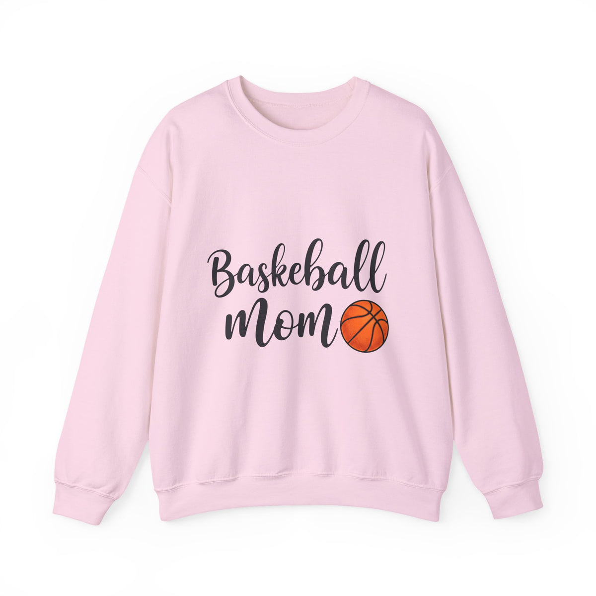 Basketball Graphic Sweatshirt Moms Sports Gift Women Script Sweatshirt Hoop Sweatshirt Mom Fan Calligraphy Sweatshirt Athlete Graphic Modern Sports Ball Sweatshirt