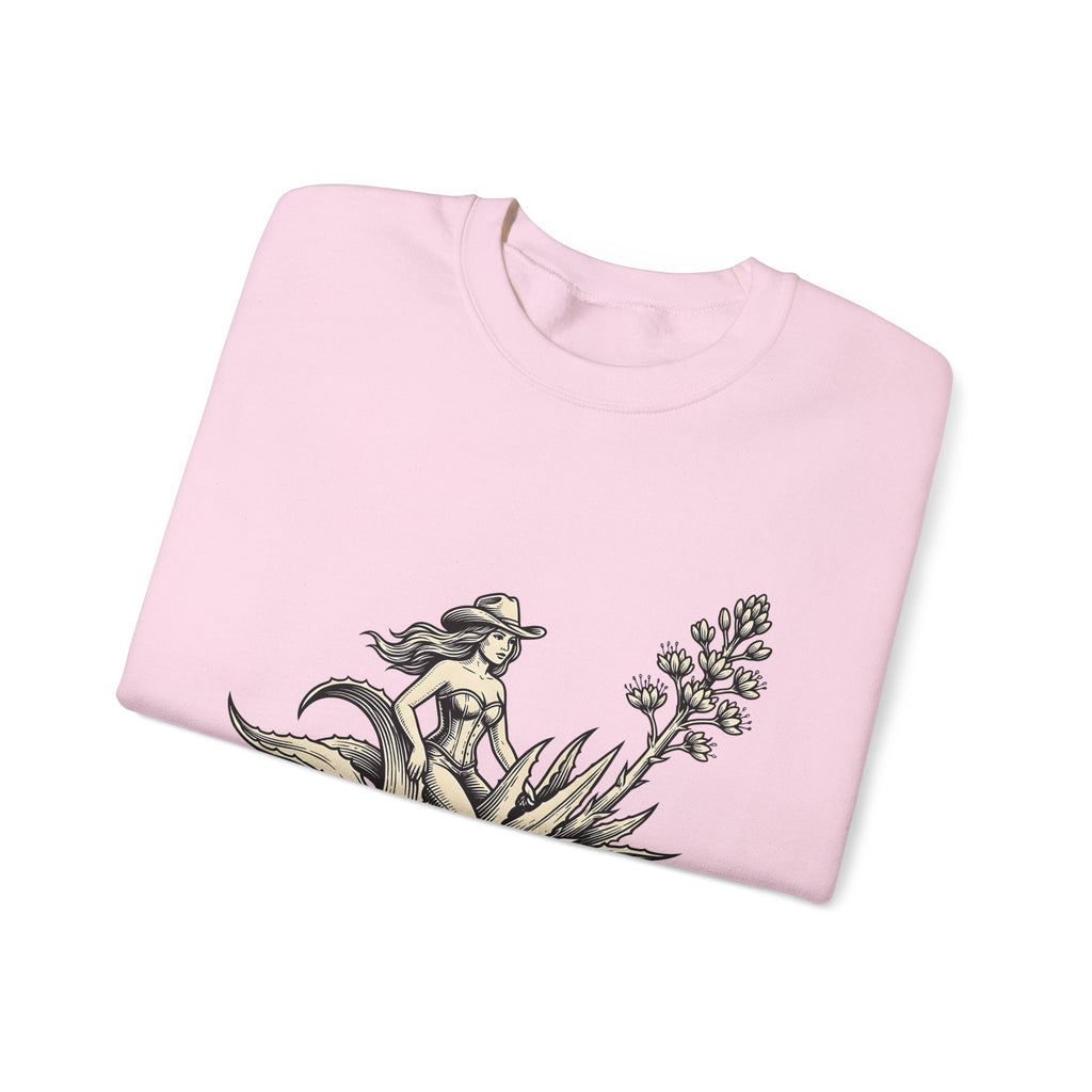 Cowgirl Art Sweatshirt Cowgirl Ranch Gift Women Sepia Sweatshirt Western Art Sweatshirt Cowgirl Fan Vintage Sweatshirt Farm Graphic Line Art Succulent Sweatshirt