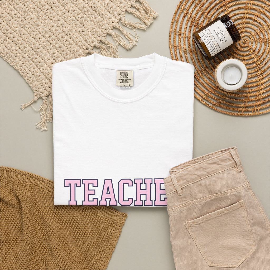 Bow Graphic T-Shirt Teachers Appreciation Gift Women Bold T-Shirt Bow T-Shirt Educator Enthusiast Graphic T-Shirt Gratitude Illustration Minimalist