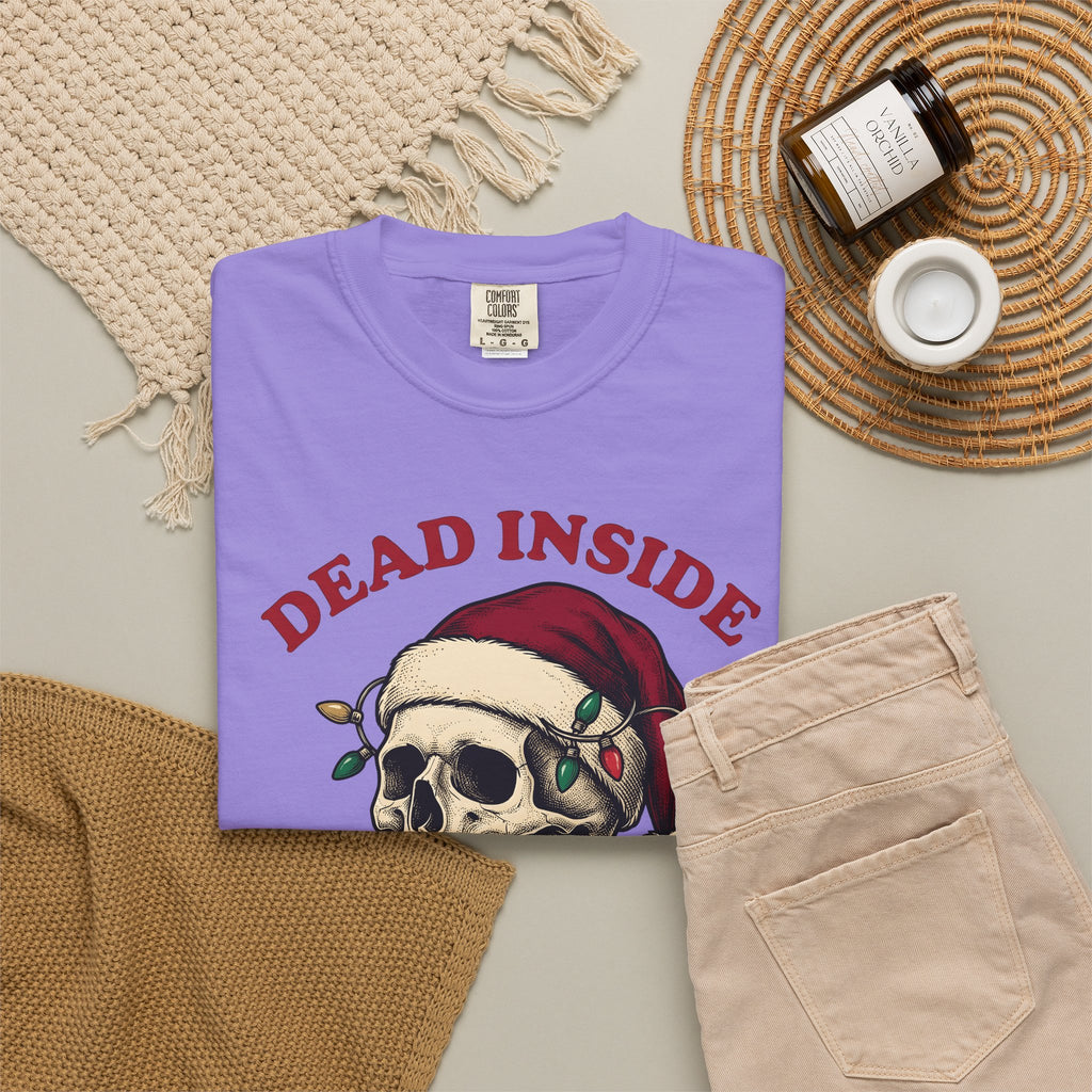 Skull Santa Hat T-Shirt Christmas Gothic Gift Women Tattoo T-Shirt Skull Cap T-Shirt Xmas Fan Ink T-Shirt Dark Graphic Vintage Christmas Lights