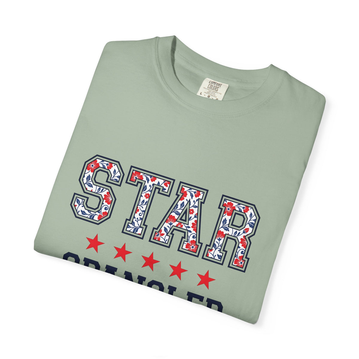 Floral Varsity Letters T-Shirt 4th Of July Summer Gift Women Patriotic T-Shirt Letterman T-Shirt Independence Fan American T-Shirt Seasonal Graphic