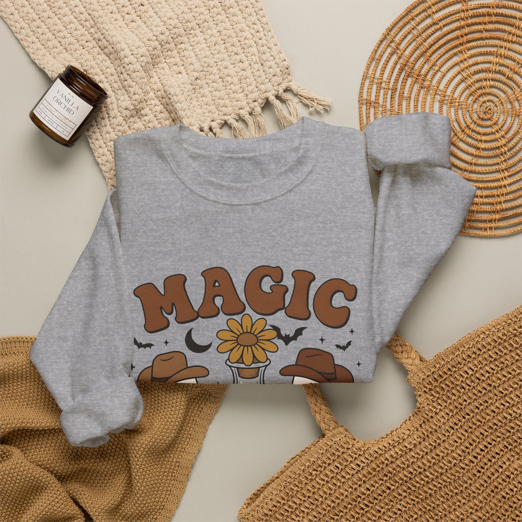 Cowboy Ghosts Sweatshirt Halloween Witchcraft Gift Women Vintage Sweatshirt Specters Sweatshirt Horror Fan Occult Graphic Sweatshirt Retro Potion Bottle Sweatshirt