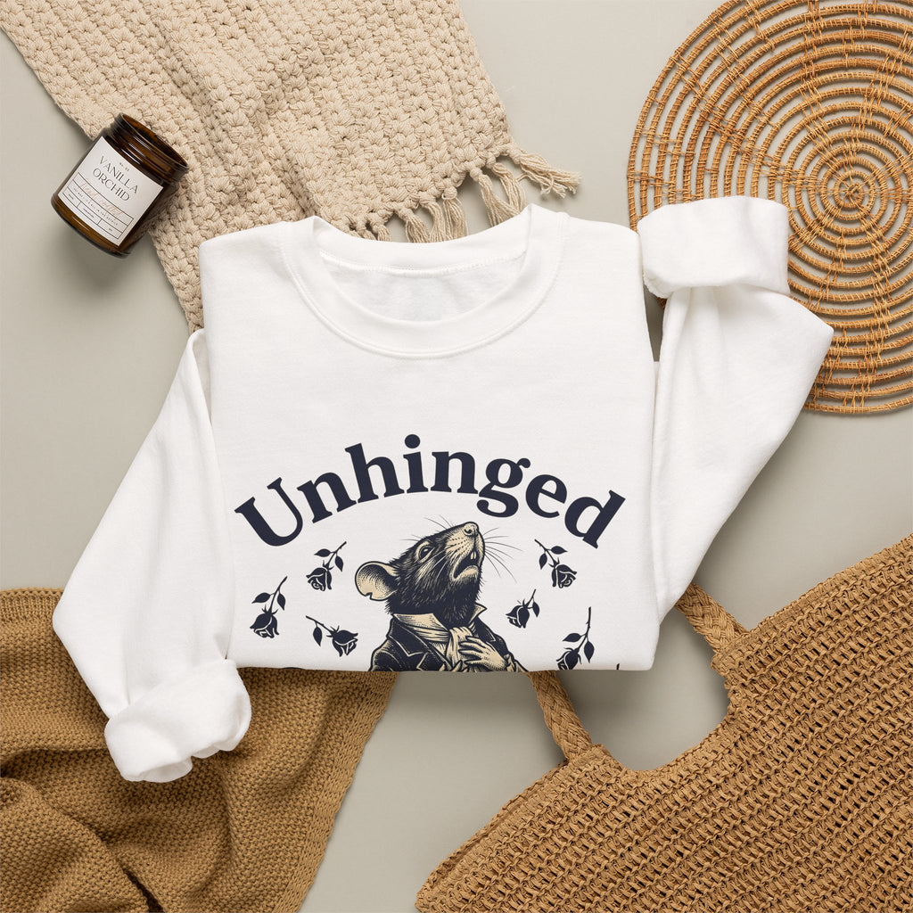 Dressed Mouse Sweatshirt Funny Pet Gift Women Retro Sweatshirt Mouse Sweatshirt Humor Fan Vintage Sweatshirt Animal Graphic Sketch Flower Sweatshirt