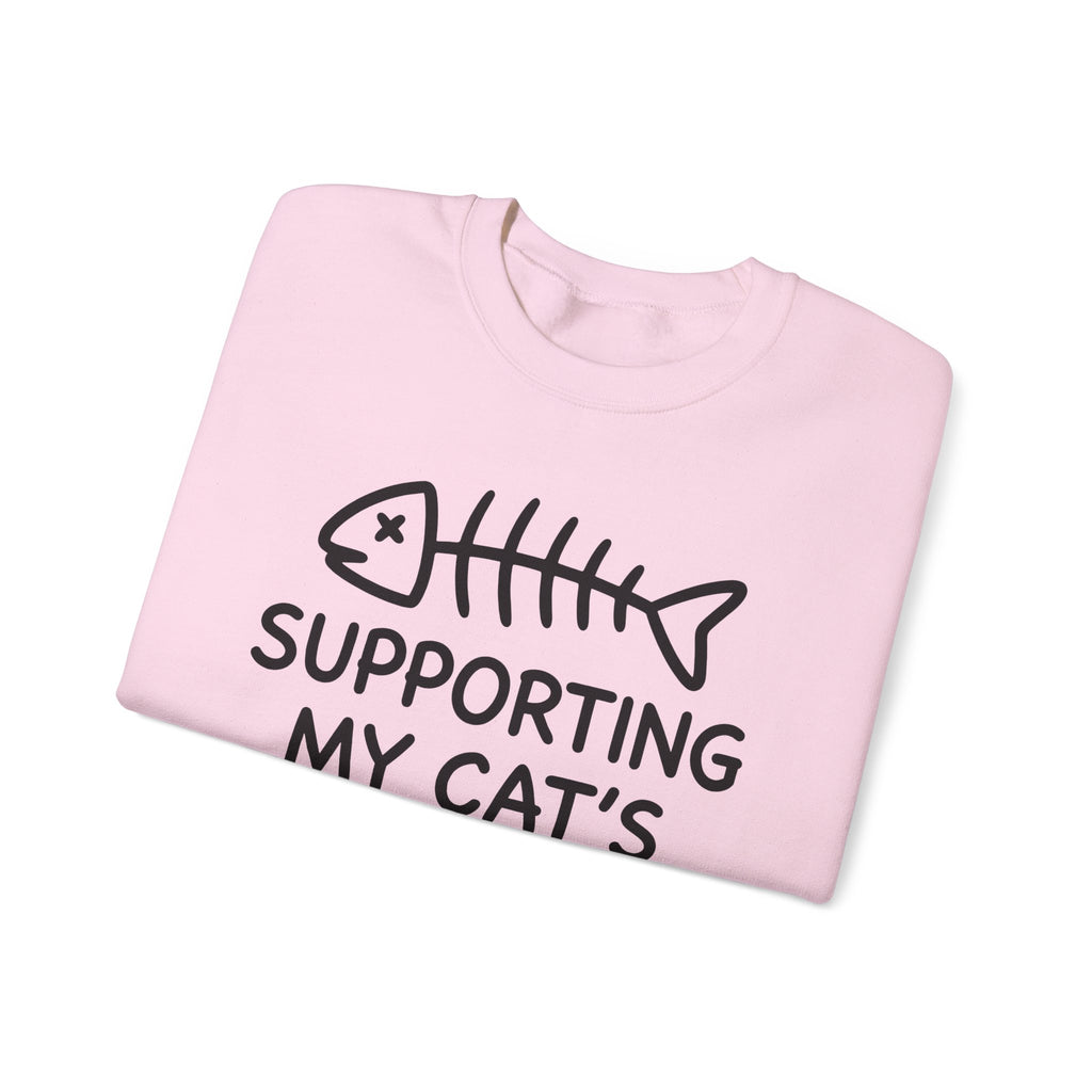 Fish Bone Sweatshirt Cat Funny Gift Women Cute Sweatshirt Fish Skeleton Sweatshirt Cat Fan Fishy Sweatshirt Humorous Graphic Sketch Cat Treats Sweatshirt