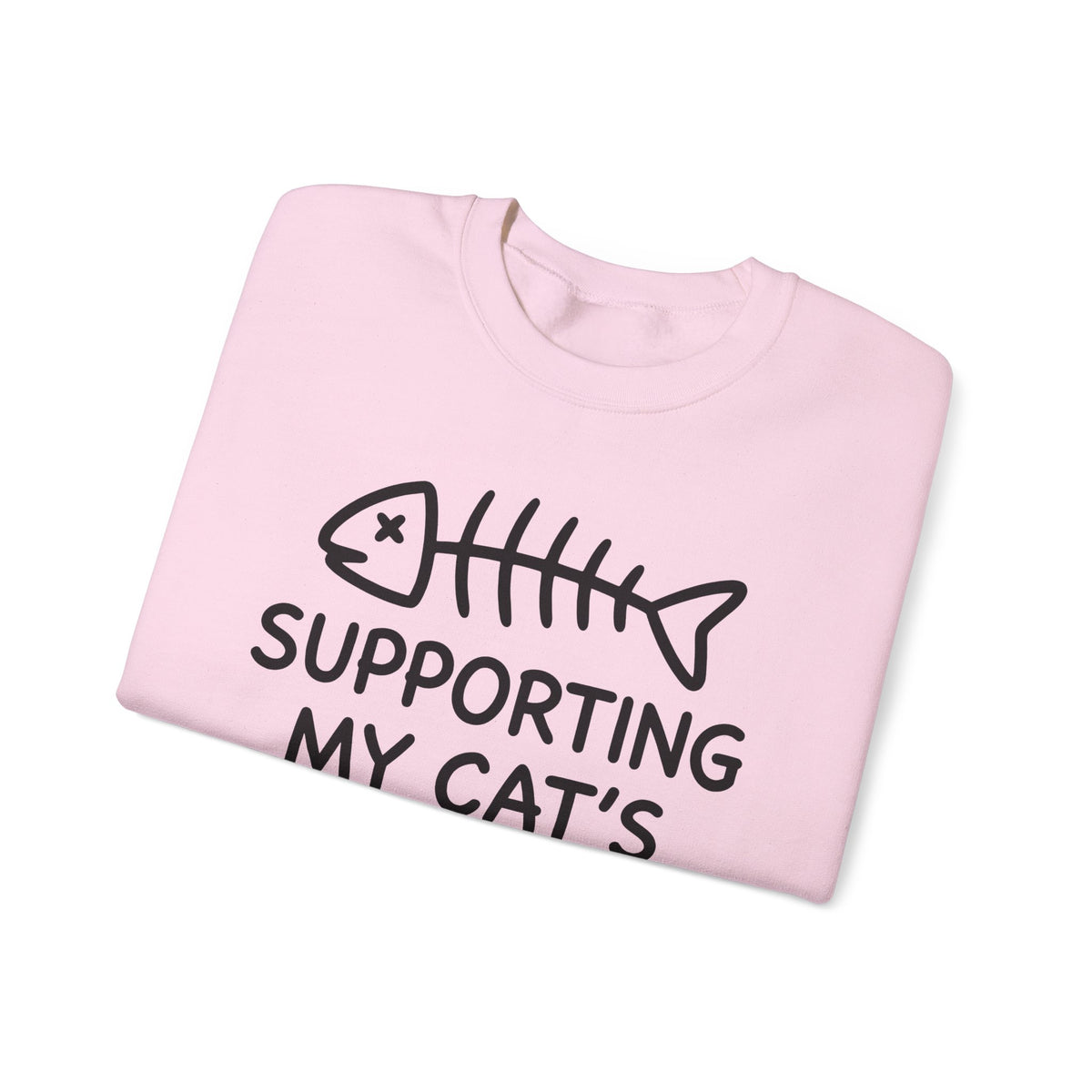 Fish Bone Sweatshirt Cat Funny Gift Women Cute Sweatshirt Fish Skeleton Sweatshirt Cat Fan Fishy Sweatshirt Humorous Graphic Sketch Cat Treats Sweatshirt