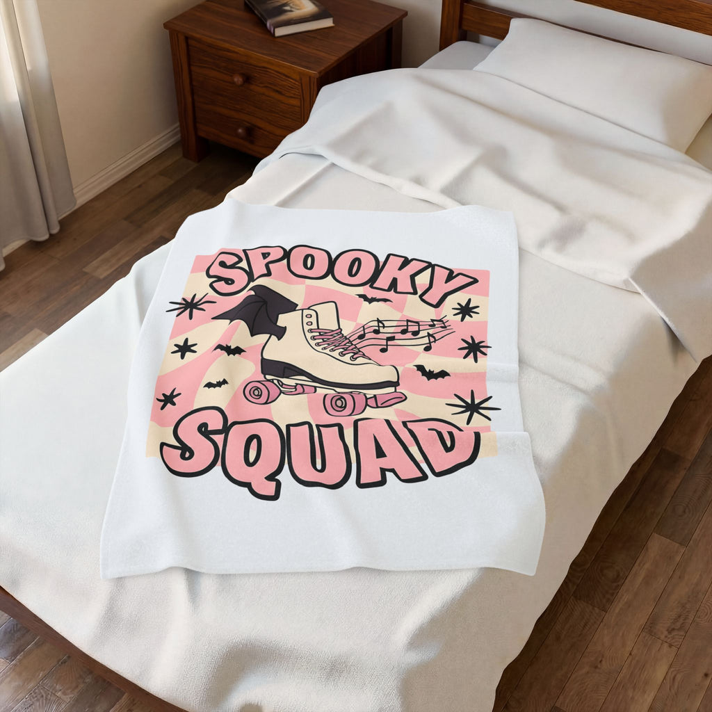 Roller Skate Bat Blanket Halloween Sports Gift Women Line Art Blanket Roller Derby Blanket Horror Fan Skate Graphic Athlete