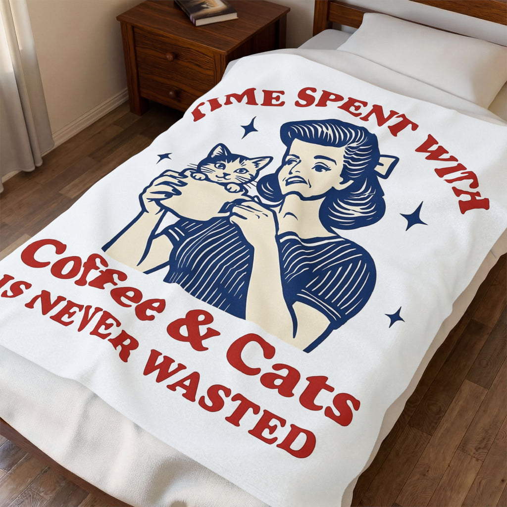 Female Pet Coffee Blanket Cat Cappuccino Gift Women Boho Blanket Pet Coffee Blanket Cat Fan Bohemian Blanket Coffee Graphic Cabin Glimmers Blanket
