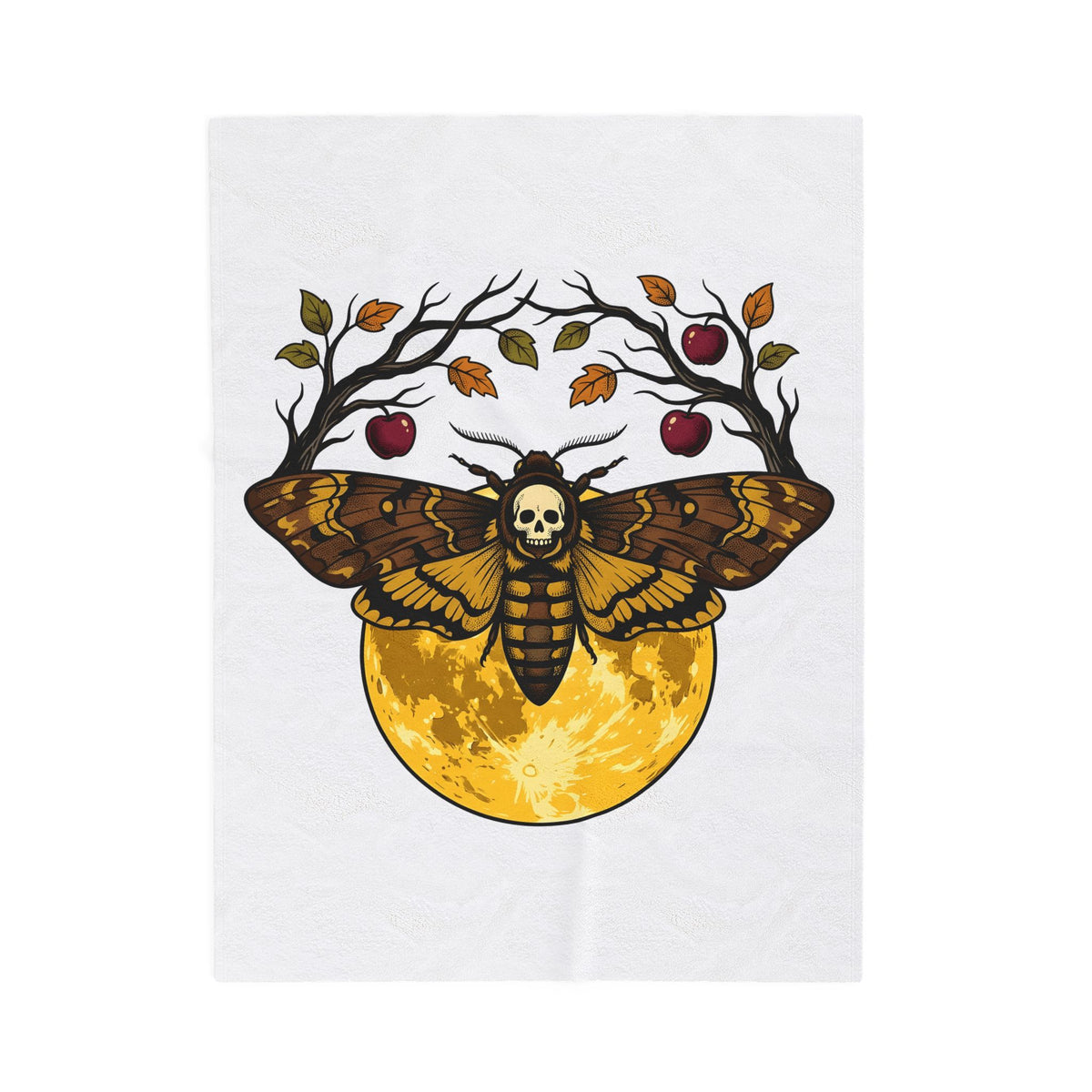 Moth Skull Blanket Halloween Horror Gift Women Retro Blanket Insect Blanket Horror Fan Creepy Blanket Macabre Graphic Sketch
