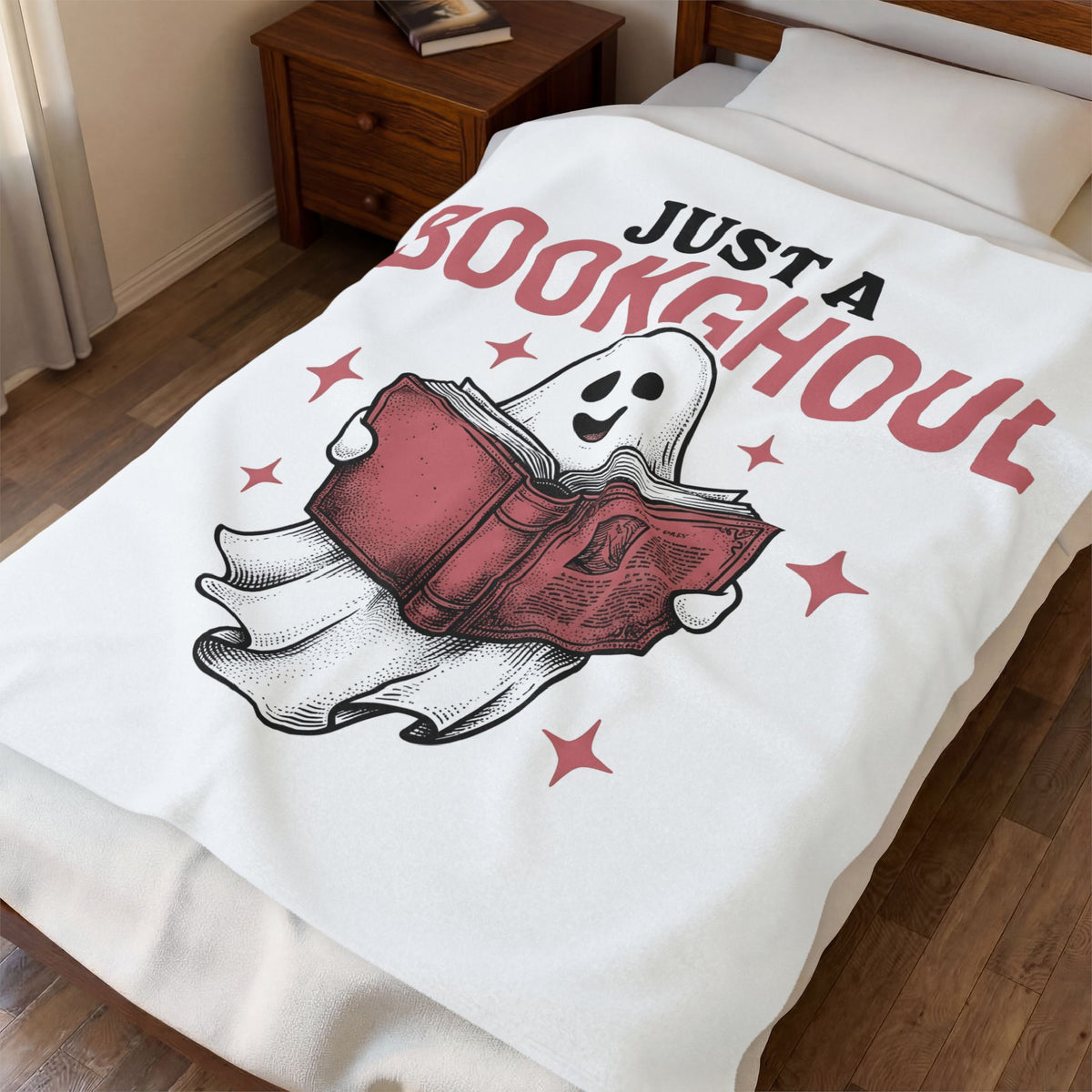 Phantom Reading Book Blanket Halloween Reader Gift Women Illustration Blanket Bookworm Blanket Spooky Fan Ghostly Blanket Book Graphic Sketch