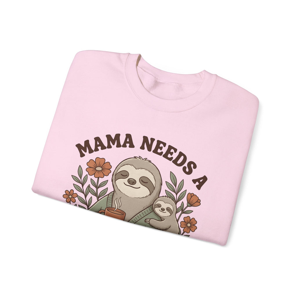 Sloth Mother Moms Espresso Gift Kawaii Sloth Mom Enthusiast Cute Coffee Sketch Blossoms Sweatshirt