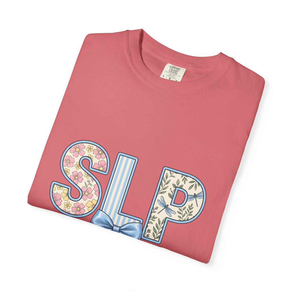 Floral Dragonfly Monogram T-Shirt Speech Therapist Educator Gift Women Whimsical T-Shirt Monogram T-Shirt Speech Pathology Enthusiast Whimsy