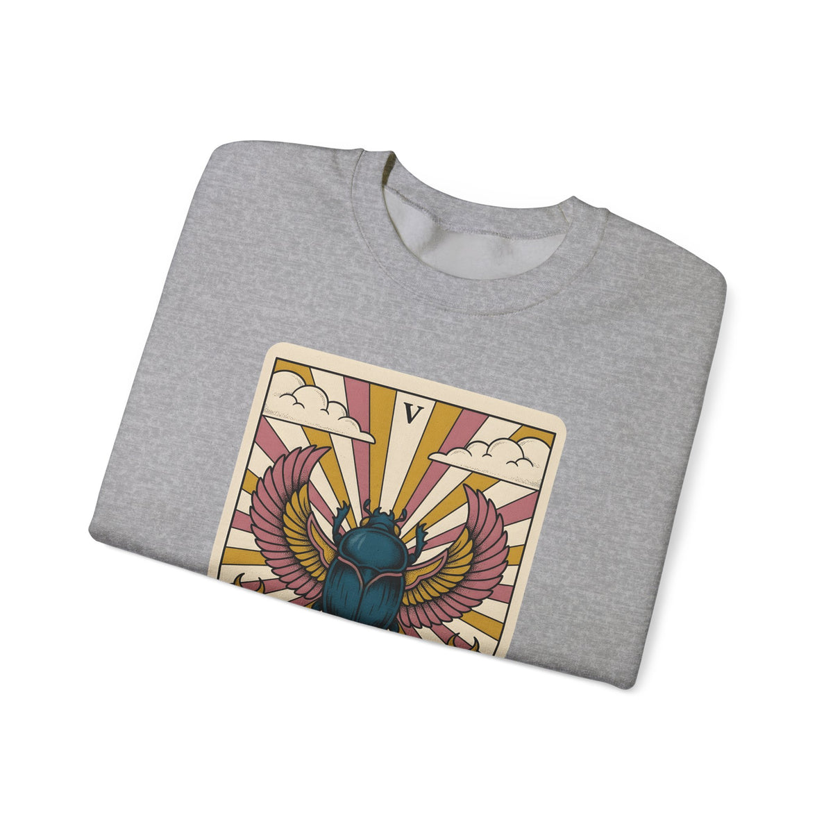 Beetle Sweatshirt Boho Chic Esoteric Gift Women Divination Card Sweatshirt Bug Sweatshirt Bohemian Fan Tarot Sweatshirt Mystical Graphic Hand Drawn Crescent