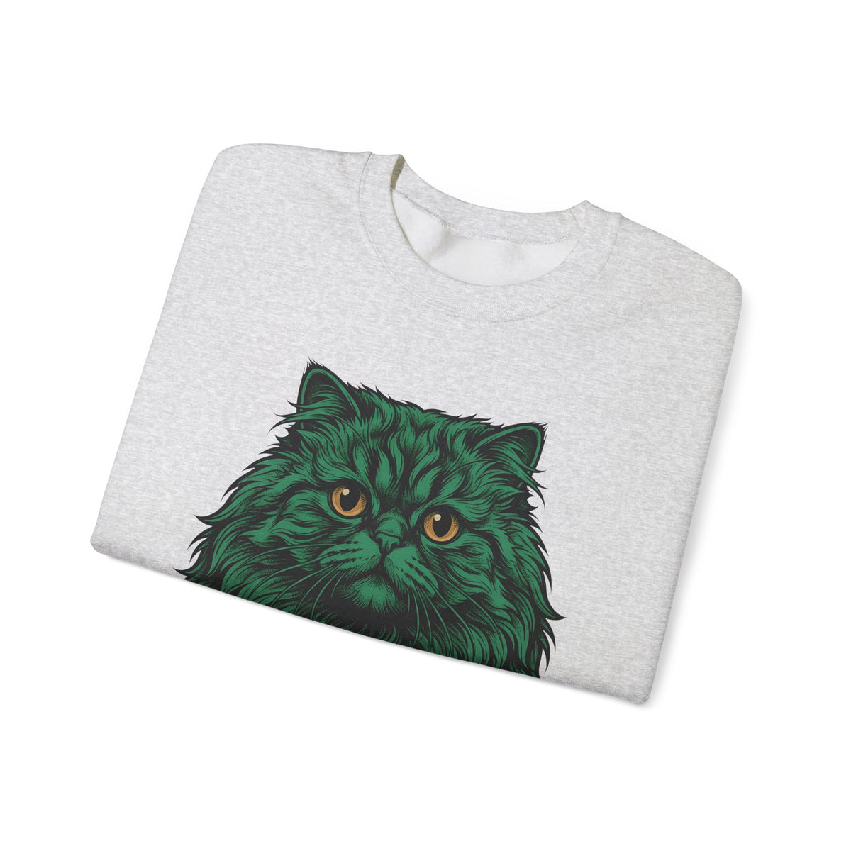 Long Hair Cat Sweatshirt Cat Gift Women Creatures Gift Women Modern Art Sweatshirt Cat Sweatshirt Cat Fan Feline Sweatshirt Beast Graphic Hand Drawn Yellow
