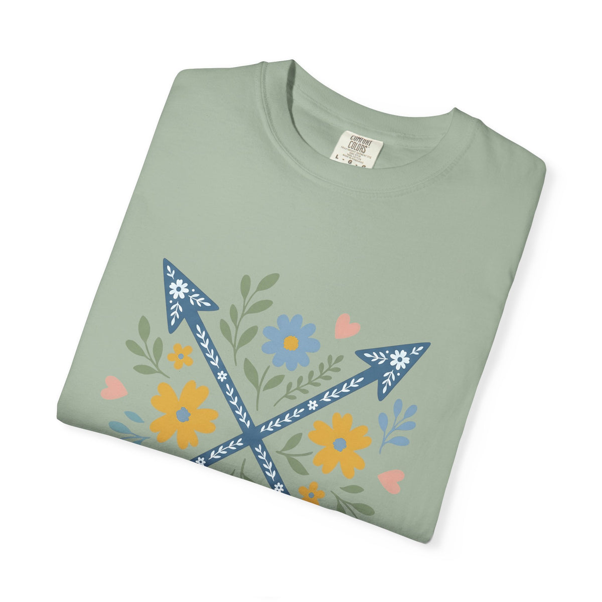 Crossed Arrows T-Shirt Cowgirl Country Gift Women Folk T-Shirt Quivers T-Shirt Rodeo Fan Quilt Design Southwestern Wildflowers T-Shirt