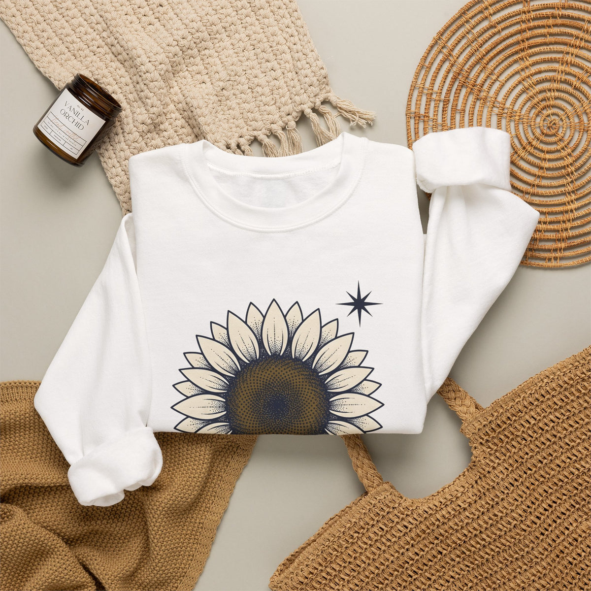 Sunflower Design Sweatshirt Floral Outdoors Gift Women Hippie Sweatshirt Sunflower Sweatshirt Flower Fan Bohemian Sweatshirt Adventure Graphic Rustic Sparkles