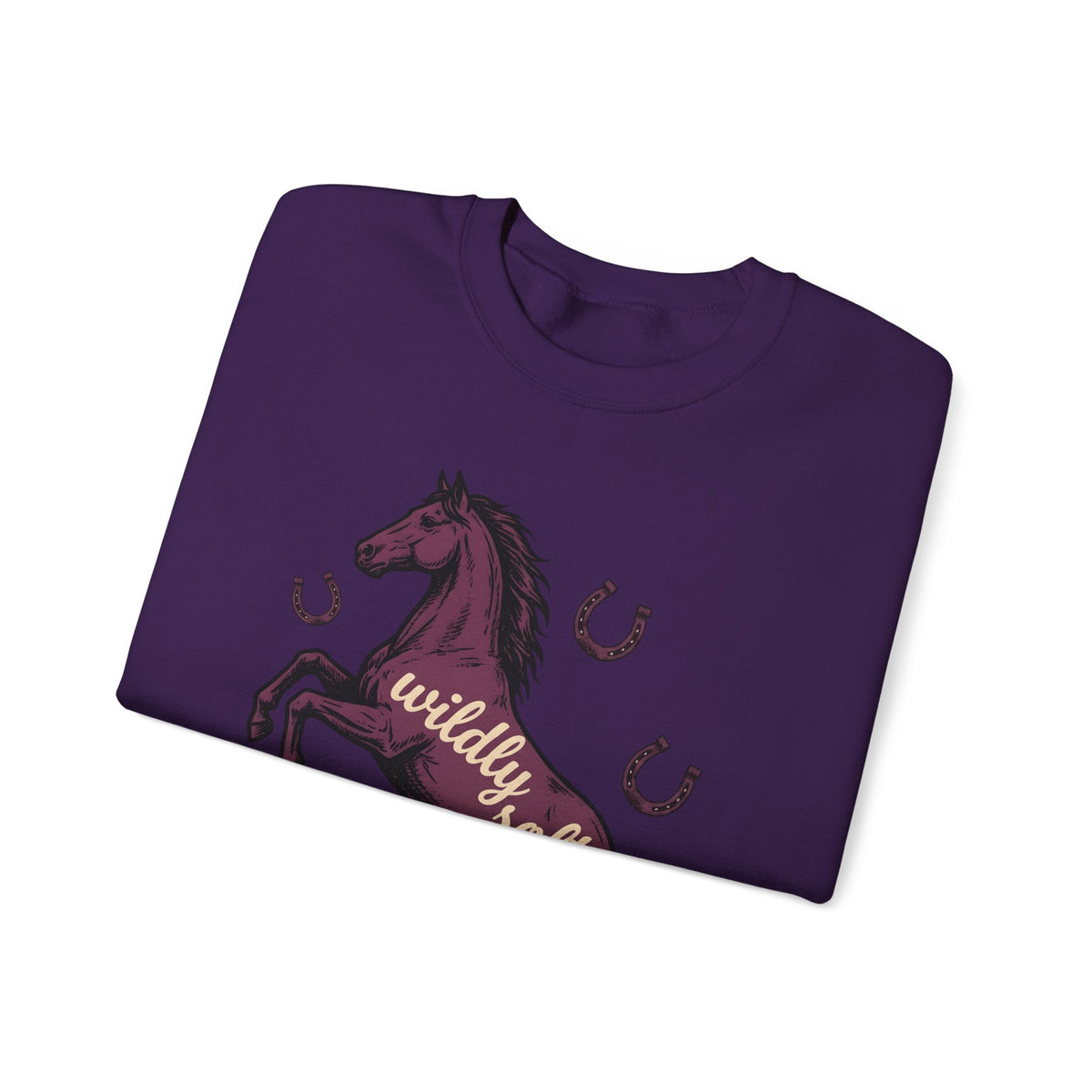Horse Design Sweatshirt Boho Chic Ranch Gift Women Classic Sweatshirt Equine Sweatshirt Hippie Fan Vintage Sweatshirt Western Graphic Doodle Horseshoe Sweatshirt