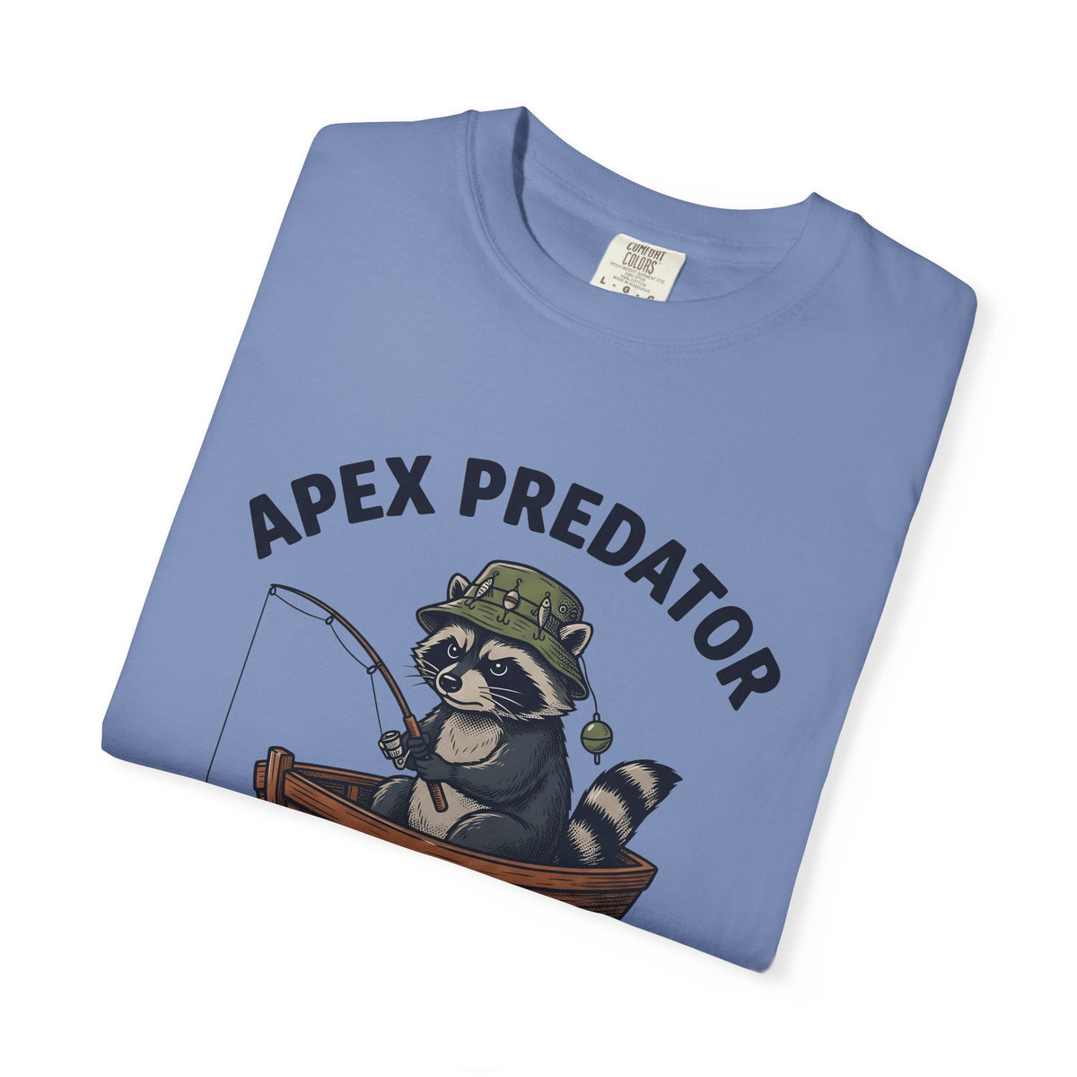 Raccoon Angler Fishing Wildlife Gift Cute Trash Panda Angling Fan Furry Retro Fishing Boat T-Shirt