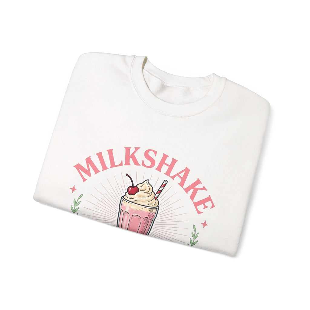 Milkshake Illustration Sweatshirt Desserts Cafe Gift Women Antique Sweatshirt Shake Sweatshirt Dessert Fan Retro Sweatshirt Coffee Graphic Vintage-Inspired