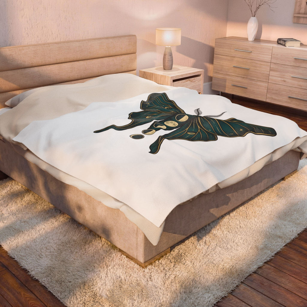 Luna Butterfly Blanket Boho Chic Astrology Gift Women Mystical Blanket Butterfly Blanket Bohemian Enthusiast Magical Blanket Zodiac Graphic Retro