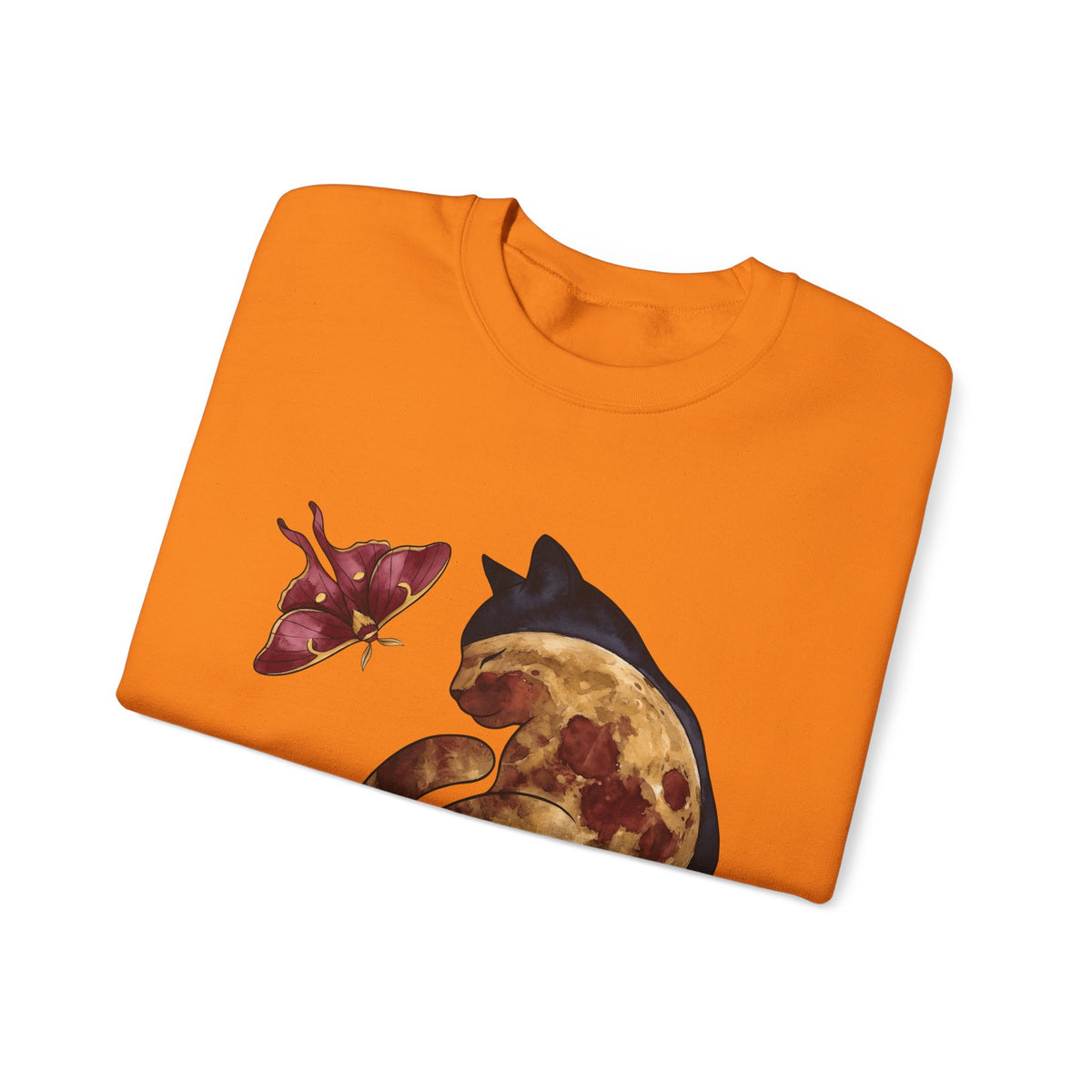 Night Cat Sweatshirt Cat Cosmos Gift Women Paint Sweatshirt Kitty Sweatshirt Cat Fan Artistic Sweatshirt Universe Graphic Galaxy Moth Sweatshirt