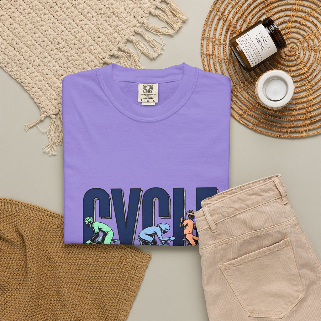 Cyclist Cycling Fitness Gift Bold Biker Cyclist Enthusiast Workout Retro Race T-Shirt