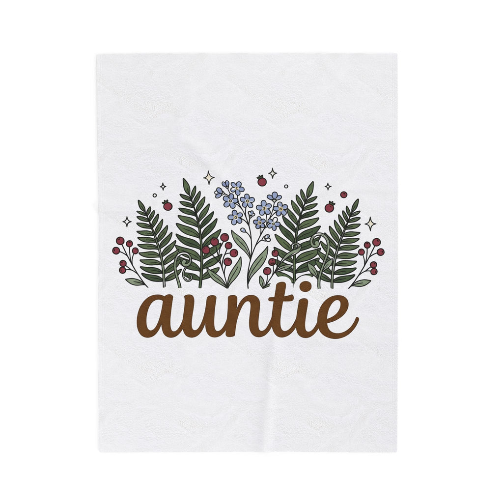 Botanical Floral Graphic Blanket Aunt Family Gift Women Whimsical Blanket Flower Blanket Auntie Fan Boho Graphic Hand Drawn Stars Blanket