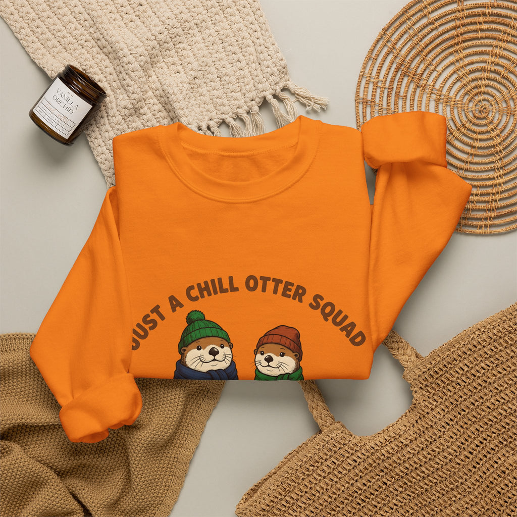 Otter Group Sweatshirt Funny Wildlife Gift Women Comic Sweatshirt Otters Sweatshirt Humor Fan Cartoon Sweatshirt Animal Graphic Sketch Beanies Sweatshirt