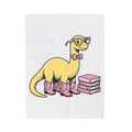 Dinosaur Eyeglasses Blanket Teachers Education Gift Women Animated Blanket Specs Blanket Educator Enthusiast Cartoon Blanket Learning Graphic