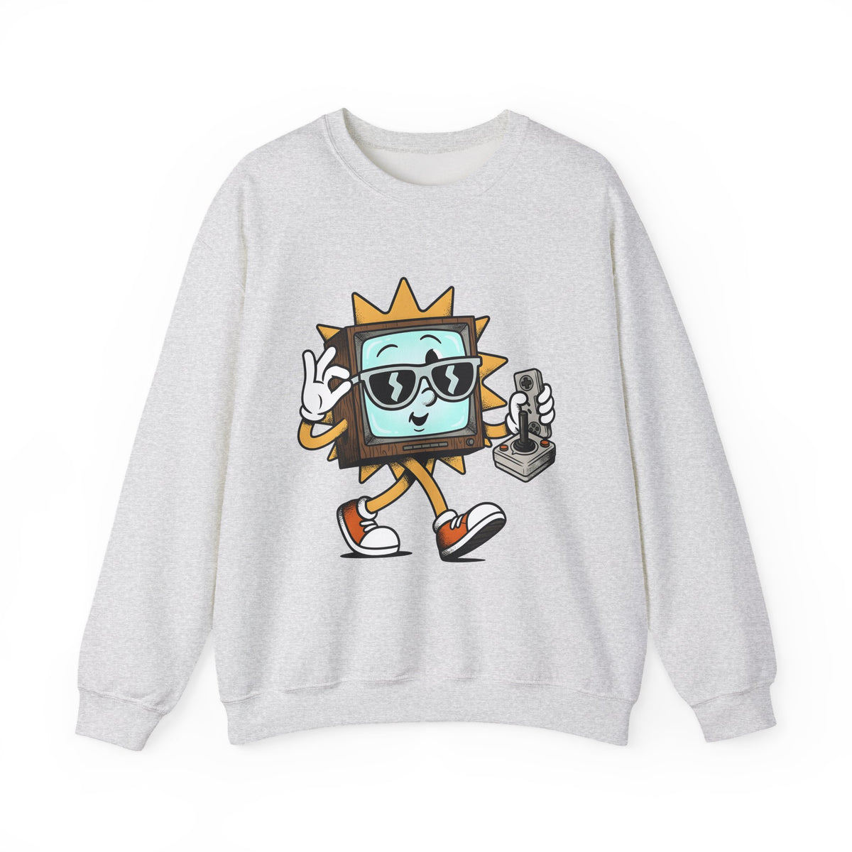 Vintage Tv Figure Sweatshirt Cute Console Gift Women Comic Sweatshirt Retro Tv Character Sweatshirt Adorable Fan Cartoon Sweatshirt Controller Graphic Classic
