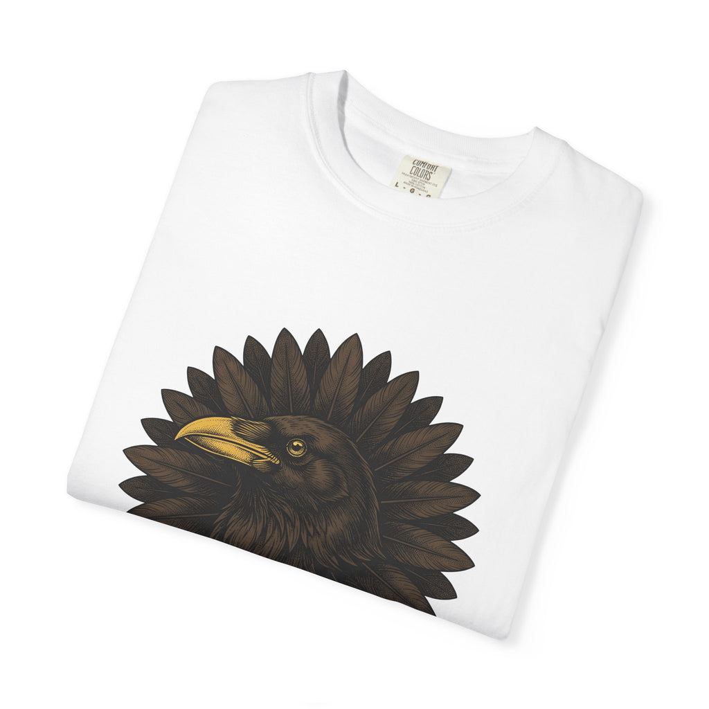 Corvid Flower T-Shirt Boho Chic Paranormal Gift Women Tribal T-Shirt Crow T-Shirt Bohemian Fan Ethnic T-Shirt Occult Graphic Antique Wing T-Shirt