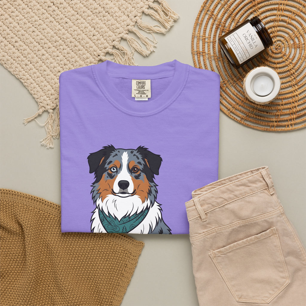 Australian Shepherd T-Shirt Dog Pet Gift Women Cartoon T-Shirt Blue Heeler T-Shirt Dog Fan Aussie Graphic Dog Design Vintage Bandana T-Shirt