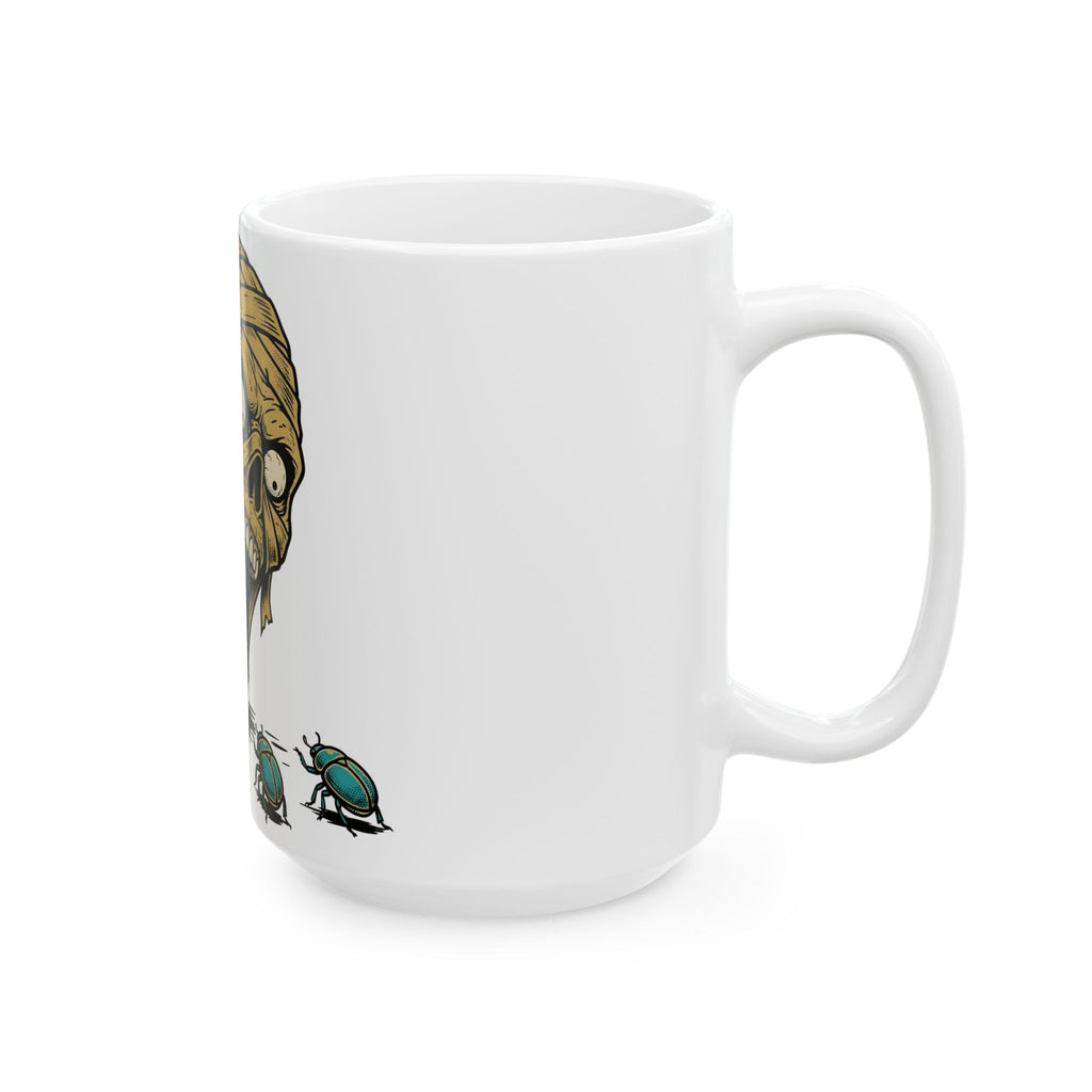 Mummy Skull Mug Halloween Ghost Gift Women Creepy Mug Skull Mug Horror Fan Spooky Mug Specter Graphic Classic Scarab Mug