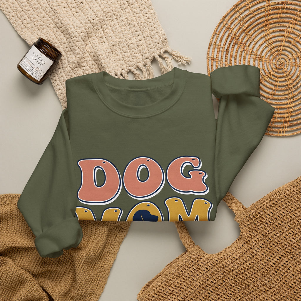 Dog Outline Sweatshirt Dog Mom Animal Gift Women Vintage Sweatshirt Puppy Sweatshirt Dog Mom Fan Retro Sweatshirt Creature Graphic Minimalist Large Text Sweatshirt