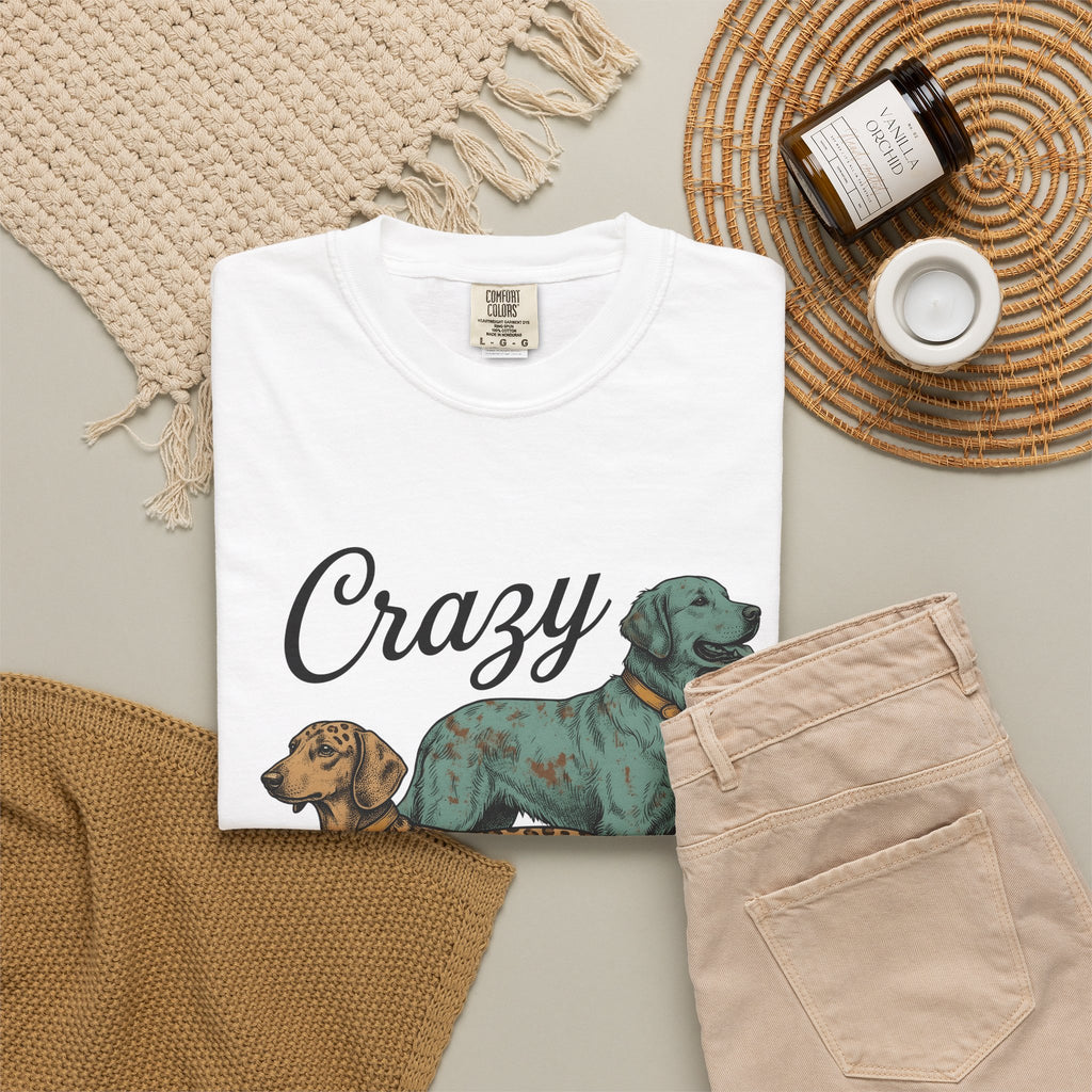 Dog Duo T-Shirt Dog Mom Pets Gift Women Vintage T-Shirt Canine T-Shirt Dog Mom Fan Retro T-Shirt Animal Graphic Hand Drawn Leopard Print T-Shirt