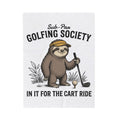 Sloth Golf Blanket Golf Animal Gift Women Cartoon Blanket Golfing Blanket Golfer Fan Comic Blanket Wildlife Graphic Vintage Visor Blanket