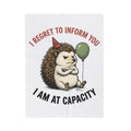 Hedgehog Art Blanket Funny Creatures Gift Women Whimsical Blanket Porcupine Blanket Humor Fan Cartoon Blanket Animal Graphic Sketch Balloon Blanket