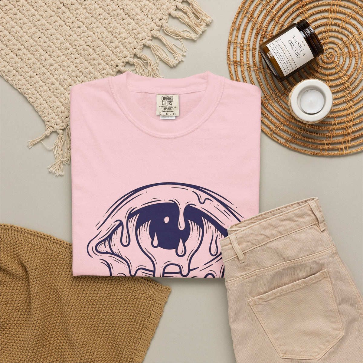 Melting Eye T-Shirt Aesthetic Gothic Gift Women Line Art T-Shirt Weeping Eye T-Shirt Style Fan Graphic T-Shirt Dark Illustration Minimal Drips