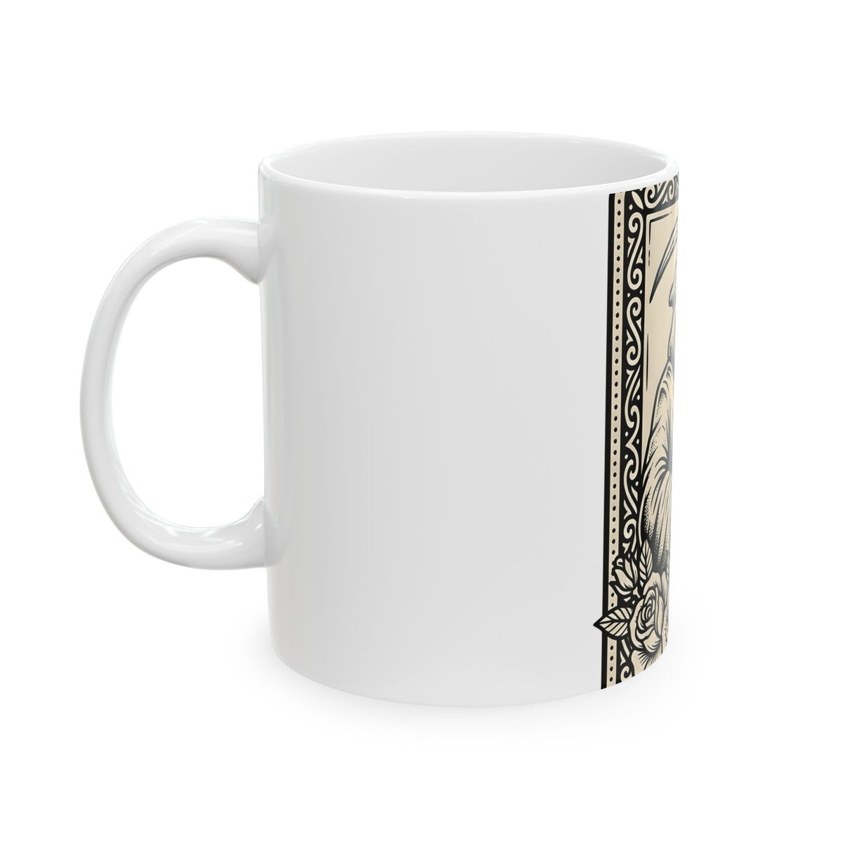 Death Skull Mug Gothic Joke Gift Women Retro Mug Skull Mug Goth Fan Vintage Mug Pun Graphic Dark Flowers Mug