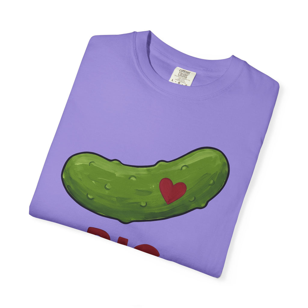 Pickle Illustration T-Shirt Funny Gastronomy Gift Women Doodle T-Shirt Dill T-Shirt Humor Fan Cartoon T-Shirt Food Graphic Outline Heart Shape