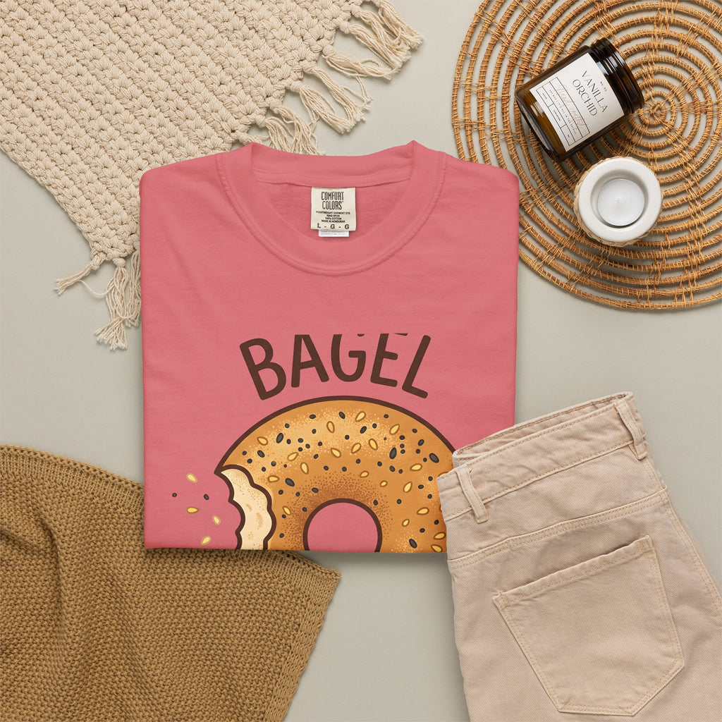 Bagel Desserts Morning Gift Doodle Bagel Pastry Fan Hand Drawn Breakfast Old School T-Shirt