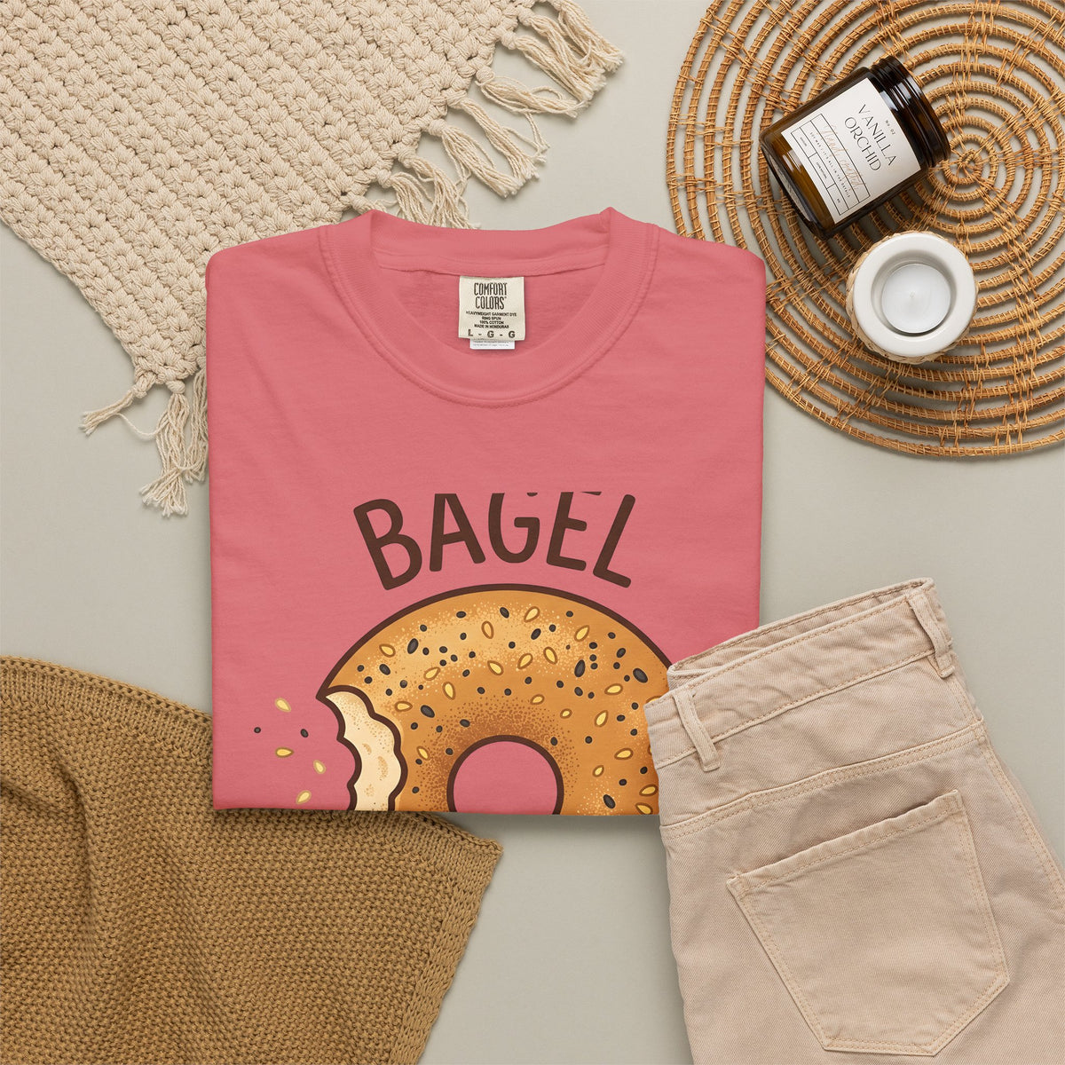 Bagel Desserts Morning Gift Doodle Bagel Pastry Fan Hand Drawn Breakfast Old School T-Shirt