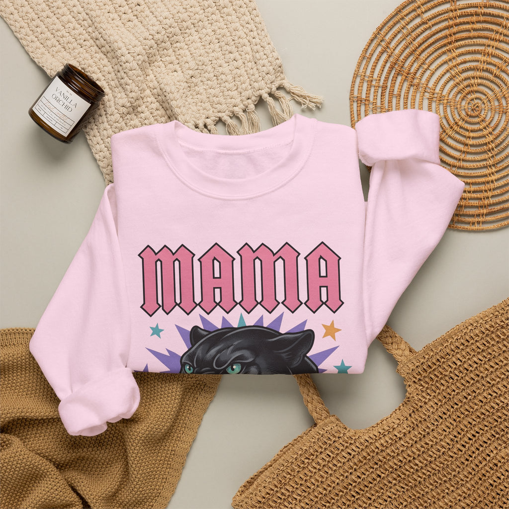 Panther Head Sweatshirt Moms Animal Gift Women Bold Sweatshirt Leopard Sweatshirt Mother Fan Graphic Design Illustration Retro Stars Sweatshirt