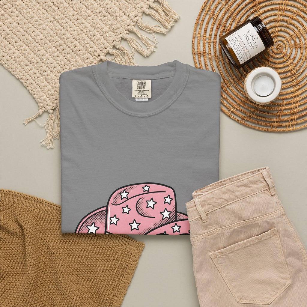 Cowboy Hat T-Shirt Cute Cowgirl Gift Women Comic T-Shirt Stetson T-Shirt Adorable Fan Cartoon T-Shirt Rodeo Graphic Vintage Heart Glasses T-Shirt