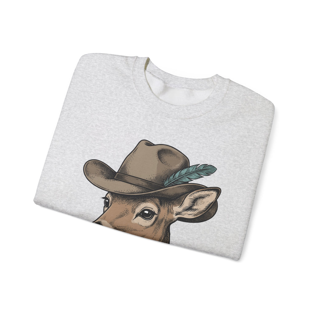 Buck Western Hat Cowgirl Wildlife Gift Sketch Cowboy Hat Cowgirl Fan Rodeo Wildlife Retro Sweatshirt