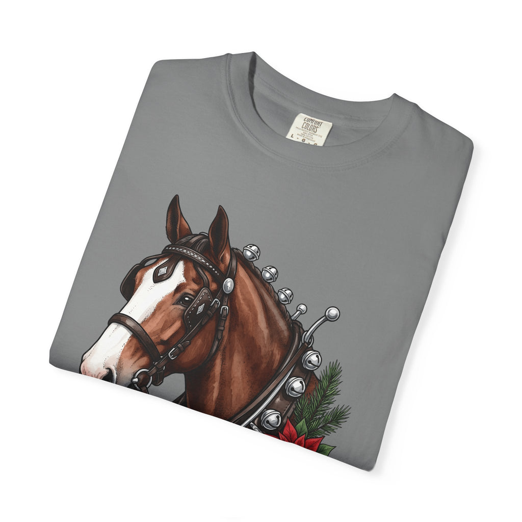 Horse Head T-Shirt Christmas Horse Gear Gift Women Lifelike T-Shirt Stallion T-Shirt Christmas Fan Realistic T-Shirt Equestrian Graphic Retro
