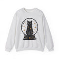Dark Cat Orb Sweatshirt Cat Magic Gift Women Simple Sweatshirt Black Cat Ball Sweatshirt Cat Fan Feline Graphic Sweatshirt Retro Sparkles Sweatshirt