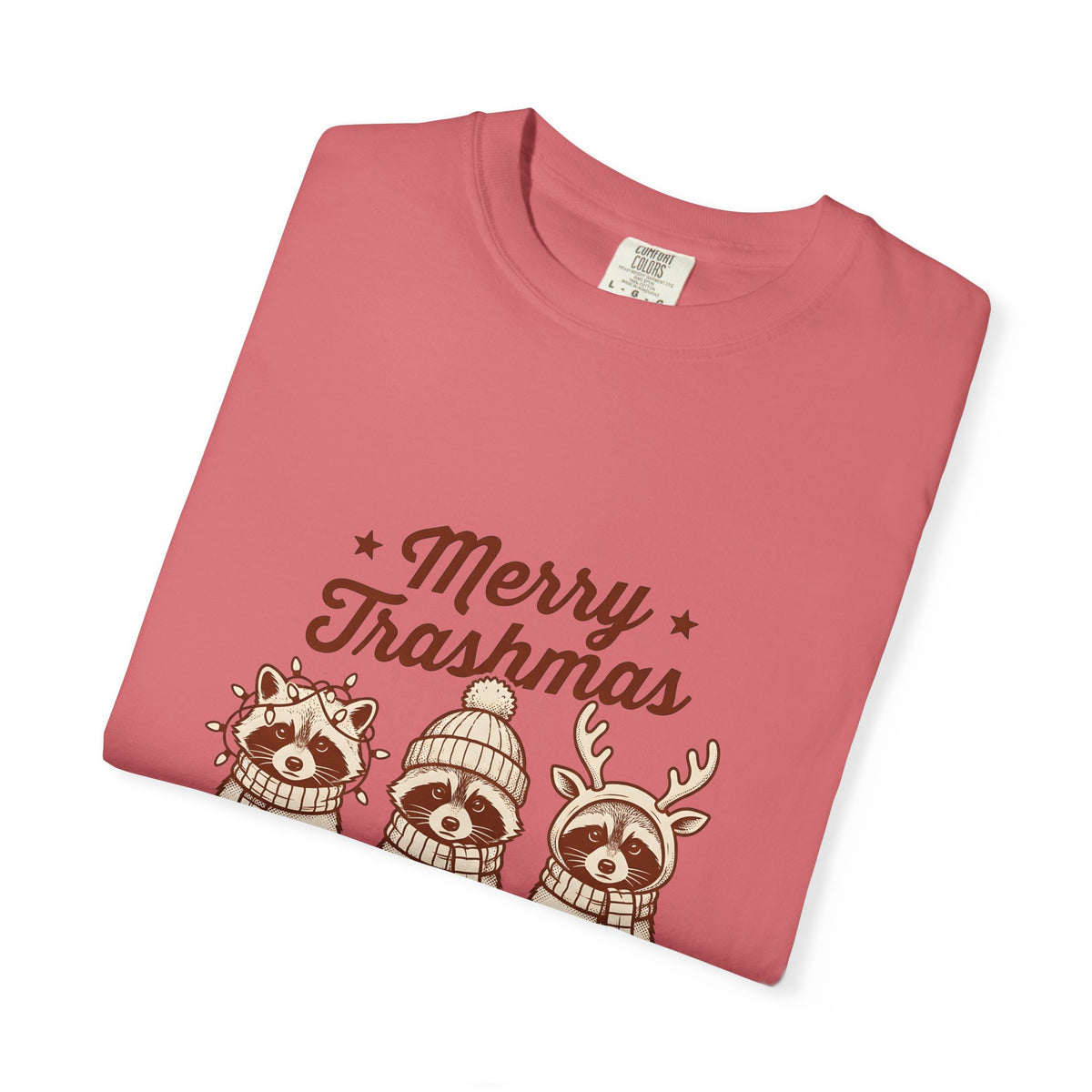 Raccoon Set T-Shirt Christmas Pets Gift Women Line Art T-Shirt Raccoon T-Shirt Xmas Fan Illustration T-Shirt Animal Graphic Classic Holiday Gear